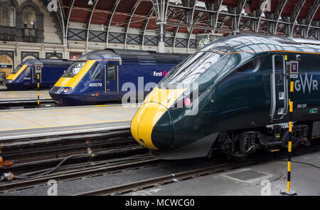 Hitachi built Class 800 Intercity Express Train at Paddington Station, London, UK Stock Photo