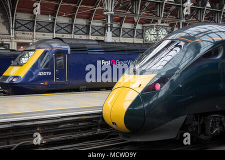 Hitachi built Class 800 Intercity Express Train at Paddington Station, London, UK Stock Photo