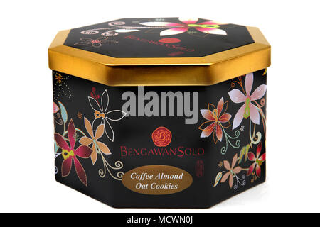 Tin Of Bengawan Solo Coffee Almond Oat Cookies From Singapore