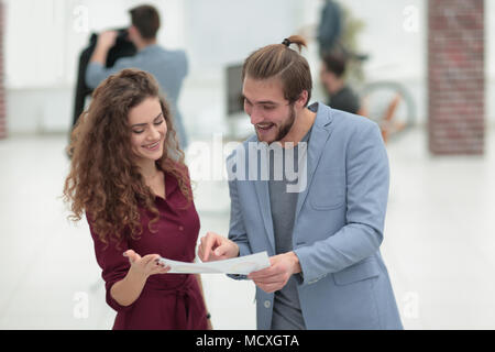 two designers discussing a new project. Stock Photo
