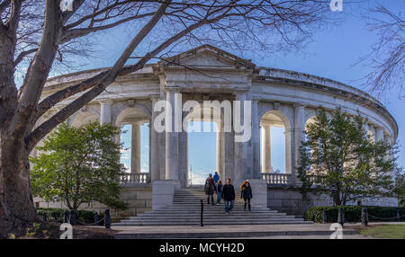 Arlington, VA, USA - Mar 25, 2018.  Memorial Amphitheater at Arlington National Cemetery Stock Photo