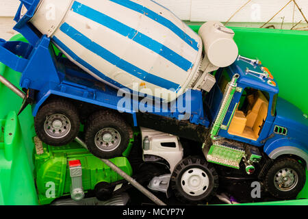 saw a box of abandon and discarded toys Stock Photo