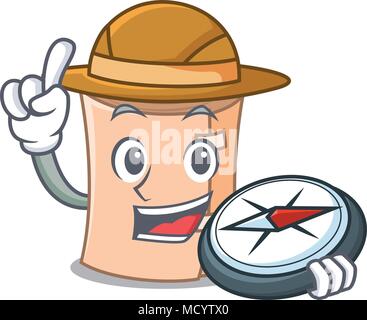 Explorer medical gauze mascot cartoon vector illustration Stock Vector