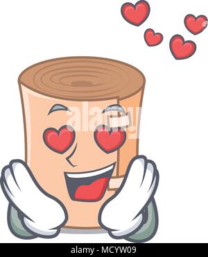 In love medical gauze mascot cartoon vector illustration Stock Vector