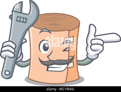 Mechanic medical gauze mascot cartoon vector illustration Stock Vector