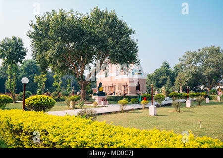 Varanasi, India - November 23, 2017 : Wat Thai Sarnath Temple Stock Photo