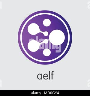 Aelf Cryptocurrency. Vector ELF Web Icon. Stock Vector