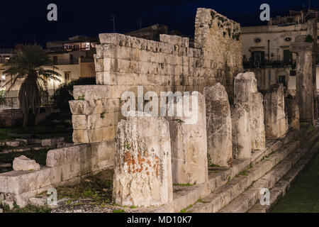 Temple of Apollo in Ortigia, Siracusa, Sicily.