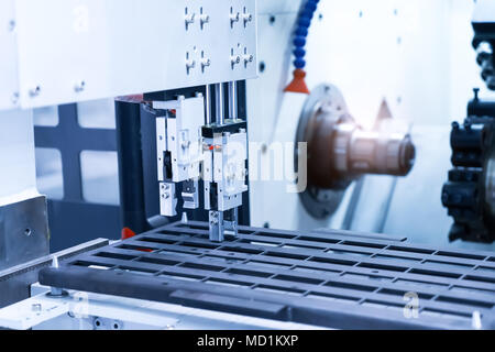 panel of CNC lathe machine. Stock Photo