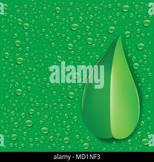 Water drops on green background Stock Vector Image & Art - Alamy