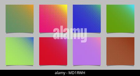 Geometric abstract halftone circle pattern background set - brochure design collection with dots in varying sizes Stock Vector