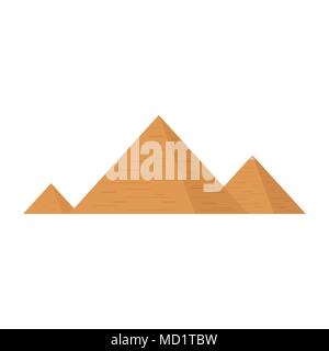 Pyramids flat design icon. Stock Vector