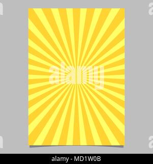 Retro geometrical sun burst brochure, card template - vector stationery background Stock Vector