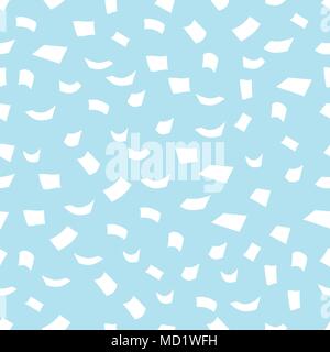 Vector pattern with flying, scattered notebook white paper, documents. Chaotic background illustration with falling office sheets Stock Vector