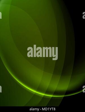 Abstract green banner background with light stripes, Frequency wave and ...