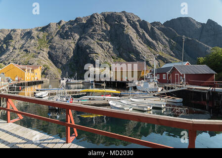 Village of Nusfjord in the Lofoten Islands, Nordland, Norway Stock Photo