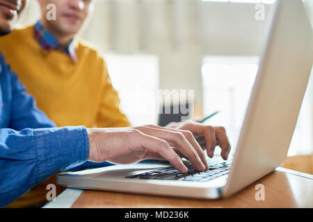 Students Using Laptop Close Up Stock Photo