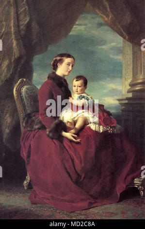 The Empress Eugenie Holding Louis Napoleon, the Prince Imperial, on her  Knees, 1857 - Franz Xaver Winterhalter 