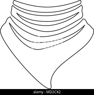 Line art black and white cowboy scarf Stock Vector