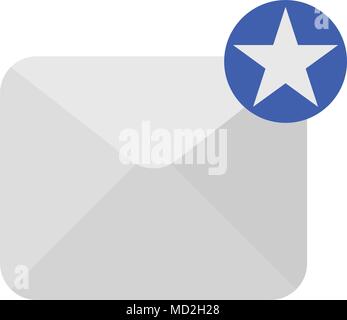 Envelope icon with star sign. vector illustration. flat style Stock Vector