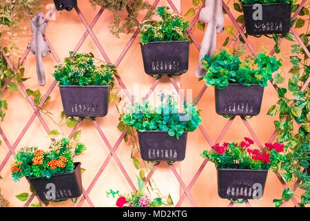 vintage Flower Basket pastel color to Creative  pattern and texture design with  background banner Stock Photo