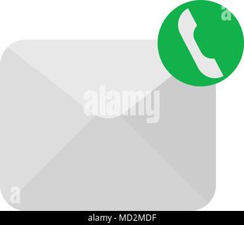 message phone handset icon. vector illustration. flat style Stock Vector