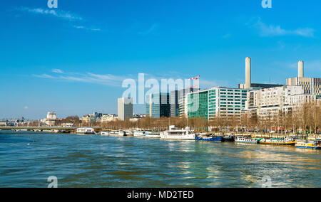 Buildings on Quai de Bercy near the Seine in Paris, France Stock Photo