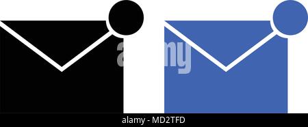 Active message icon. vector illustration. glyph style Stock Vector