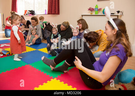 Mother & Baby Group Baby Sign Language Stock Photo