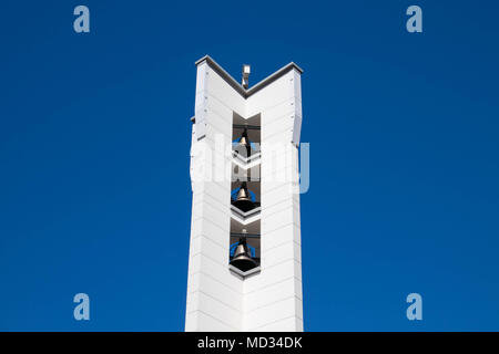 Verbier / Switzerland - march 15 2018 : White Church Bell in Verbier ...