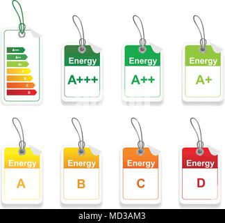 Tag with class energy performance  Set of energy class tag Stock Vector
