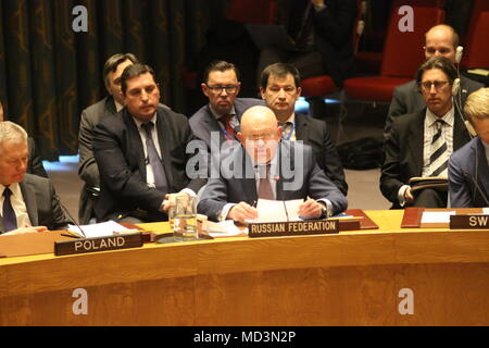 Ambassador Vassily Nebenzia Of Russia Speaks To Press At Security 