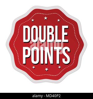 Double points label or sticker on white background, vector illustration Stock Vector