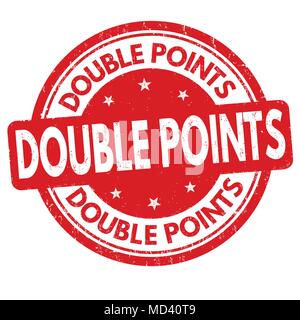 Double points grunge rubber stamp on white background, vector illustration Stock Vector