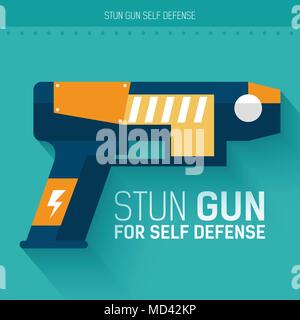 Stun gun for self defense. Vector icon illustration background. Colorful template for you design, web and mobile applications concept Stock Vector