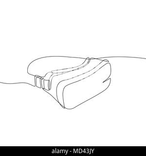 Virtual reality headset - one line design style illustration Stock Vector