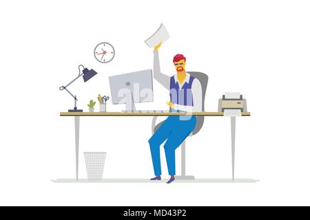 Office worker - flat design style colorful illustration Stock Vector