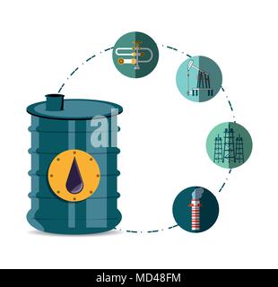 oil industry with barrel vector illustration design Stock Vector