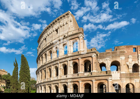 Colosseum close-up at sunset in Rome, Italy Stock Photo