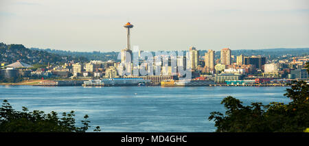 Queen Anne district skyline in Seattle, Washington State, USA Stock Photo