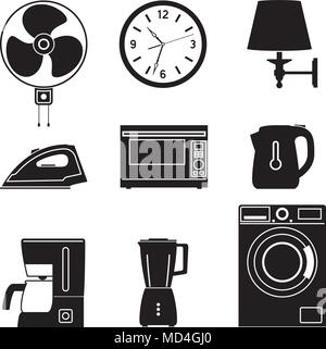 Home appliance. Silhouette vector Stock Vector