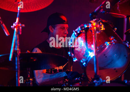 Norway, Bergen - April 15, 2018. The American sludge metal band Crowbar performs a live concert at Hulen in Bergen. Here guitarist and vocalist Kirk Windstein is seen live on stage. (Photo credit: Gonzales Photo - Jarle H. Moe). Stock Photo