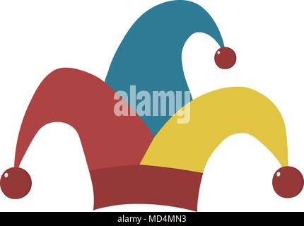 Clown jester hat flat design icon. Vector eps10 illustration. Stock Vector