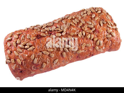 Bread with beetroot and sunflower seeds on a white background Stock Photo
