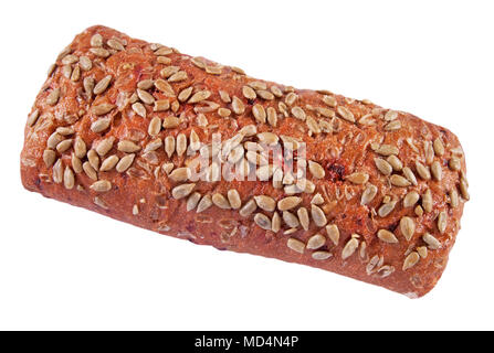 Bread with beetroot and sunflower seeds on a white background Stock Photo