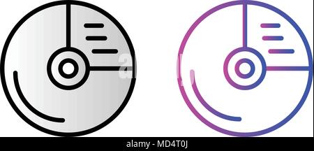 CD drive icon. vector illustration in two styles Stock Vector