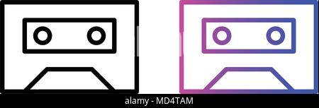 cassette line icon. vector illustration in two styles Stock Vector