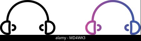 Vector headphones icon. gradient icon. vector illustration Stock Vector
