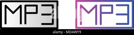 MP3 icon, MP3 music audio format. gradient icon. vector illustration Stock Vector