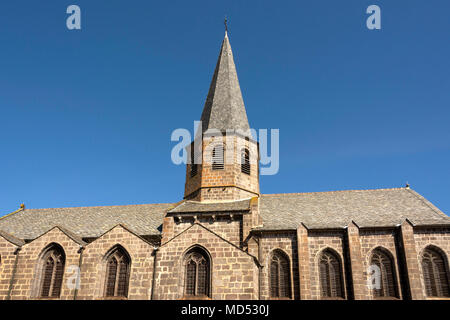 Church of Besse et Saint Anastaise village, Puy de Dome department, Auvergne, France Stock Photo